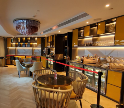 PINNACLE EXECUTIVE LOUNGE ANDAZ CAPITAL GATE ABU DHABI CUSTOM MADE JOINERY FITOUT WALLPAPER